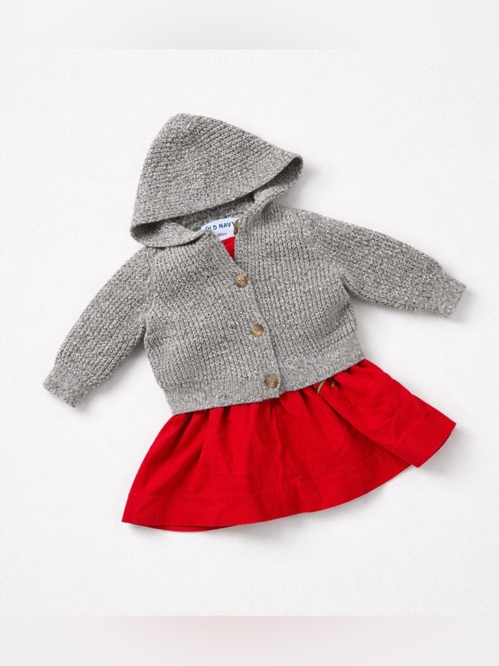 Old Navy Gray Hooded Cardigan Knit | 12-18 Months